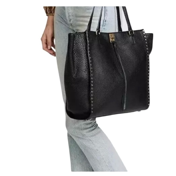 Rebecca Minkoff Handbags - Rebecca Minkoff Darren Deep Large Black Leather Studded Tote Shoulder Bag